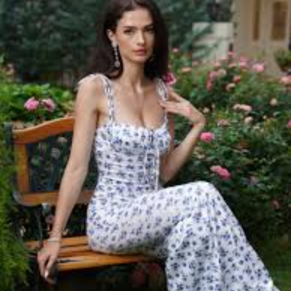 💙 🤍***VIRAL*** Floral Maxi Dress